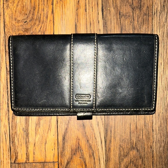 Coach Midnight Black Leather Wallet